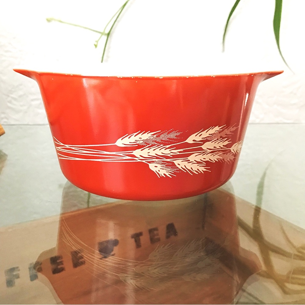 Vintage PYREX 473-B 1 Liter Autumn Harvest Casserole Dish Mixing Bowl